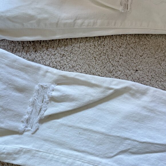 Madewell The '90s Straight Jean - Size 24 Tall - White Stretch High Rise Jeans - Picture 9 of 14